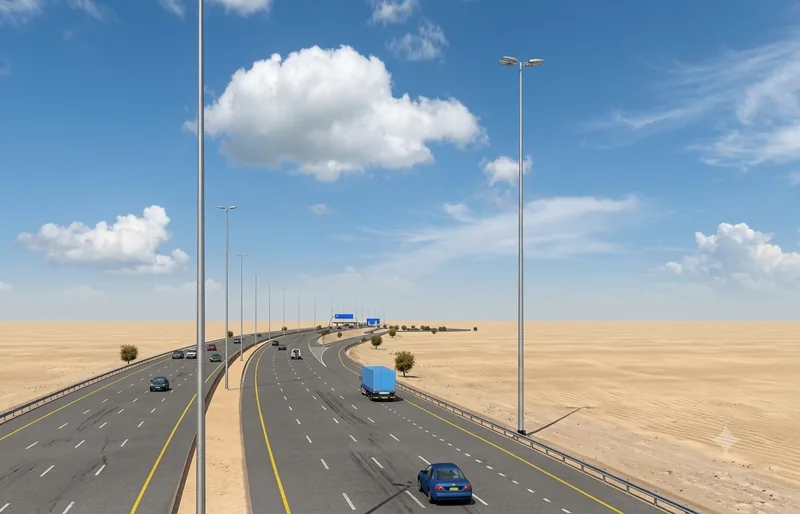 Batinah Expressway — desert alignment rendering
